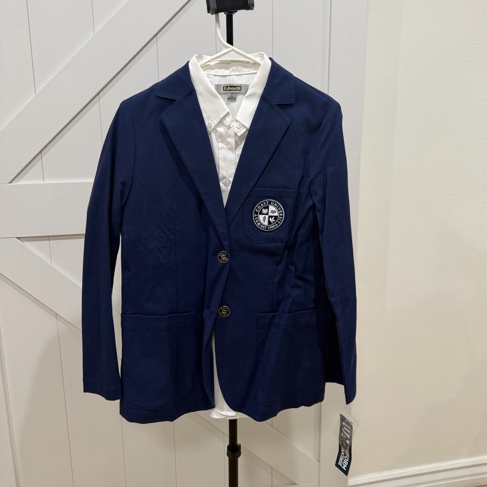 West Coast University Nursing School Navy Blazer with White Shirt